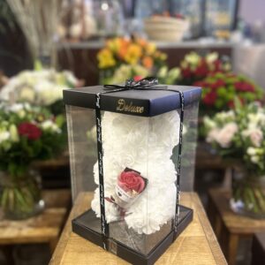 Ourson en rose blanc